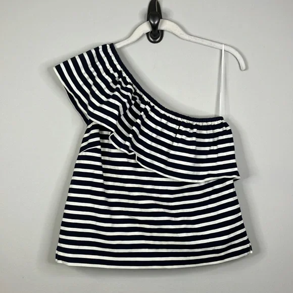 J Crew striped one shoulder top - Picture 3 of 7